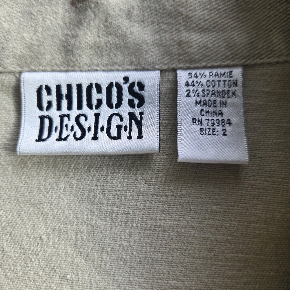 Chico's Beige Patterned Jean Jacket - image 5